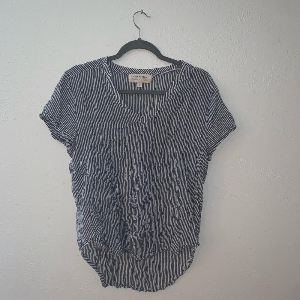 Anthropologie Cloth and Stone Women’s striped  short sleeved blouse
